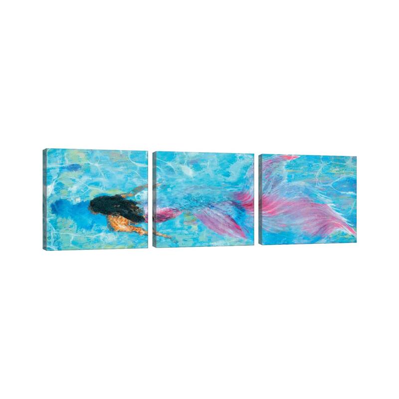 iCanvas "Mermaid" by Lisa Robinson 3Piece Canvas Wall Art Set Bed